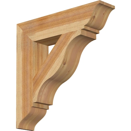 Ekena Millwork Funston Traditional Rough Sawn Bracket, Western Red Cedar, 6"W x 28"D x 28"H BKT06X28X28FST01RWR